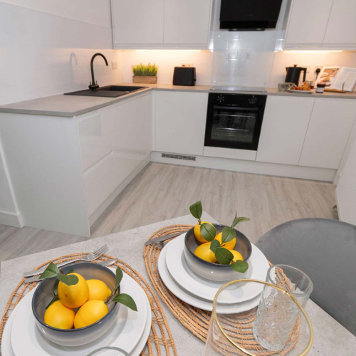 The Malt House kitchen table and units